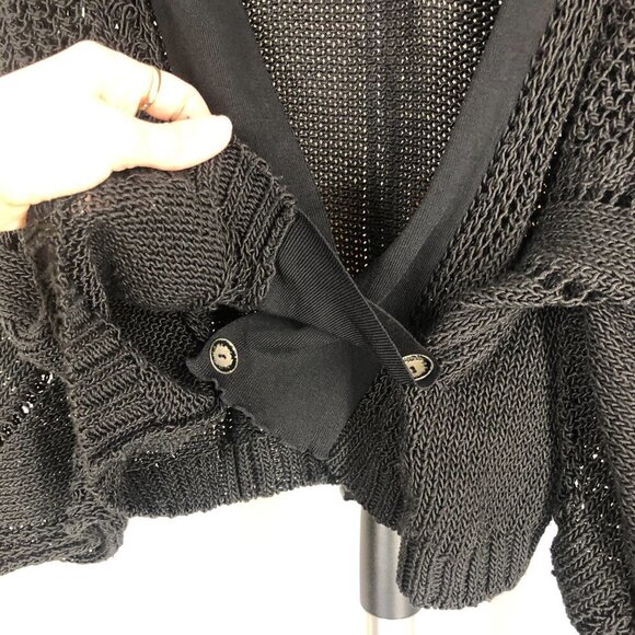 Crea Concept Black Macrame Crochet Knit Cardigan Sz 42 EU‎ - Picture 5 of 14